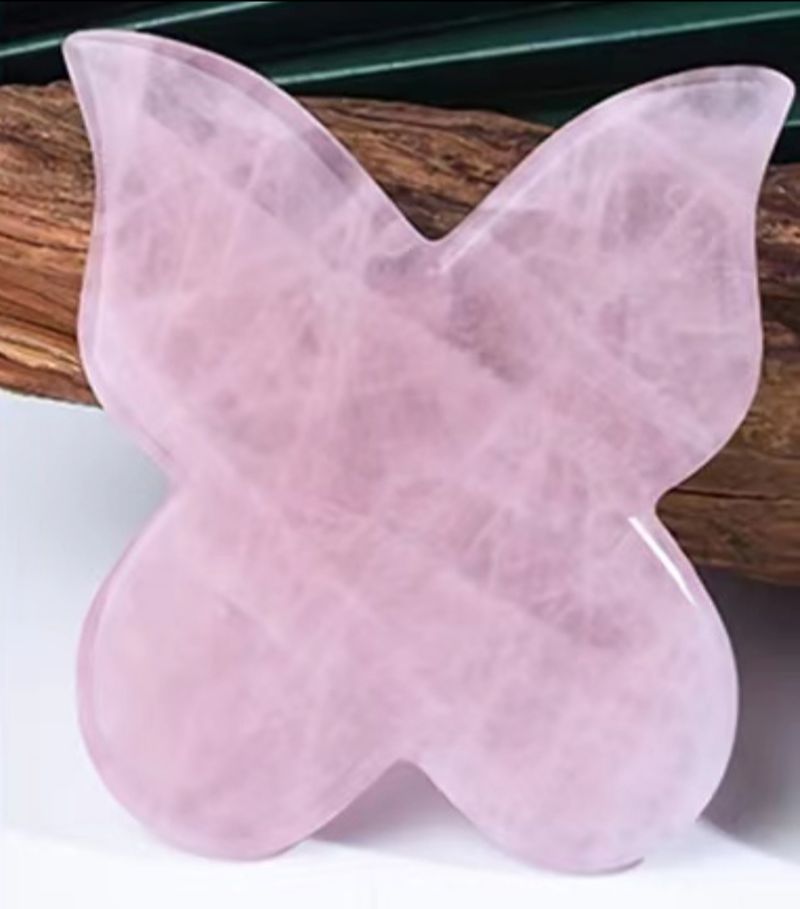 Rose Quartz Butterfly Gua Sha - Raspberry Moon Shop